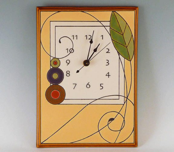 All Fired Up - Clock, Leaf Spiral